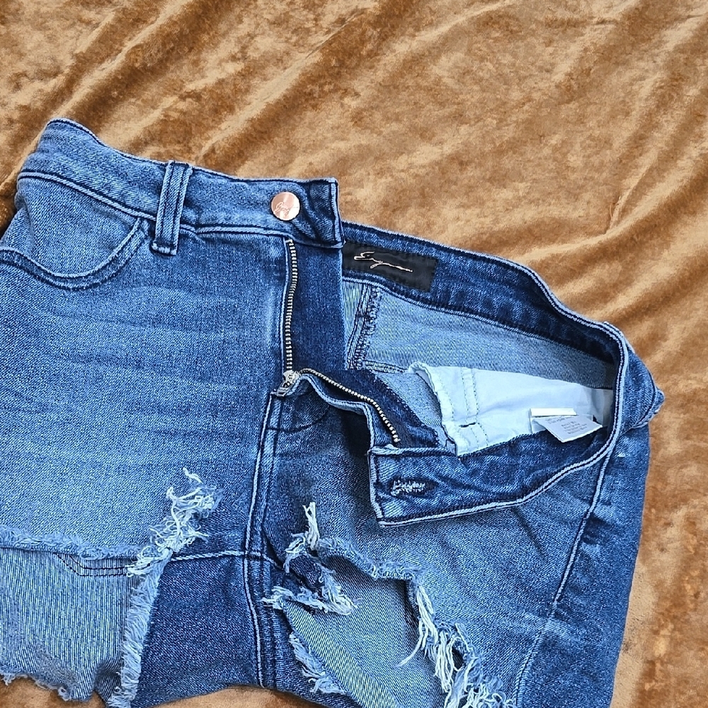 Denim Distressed Women's Shorts - Picture 2 of 8
